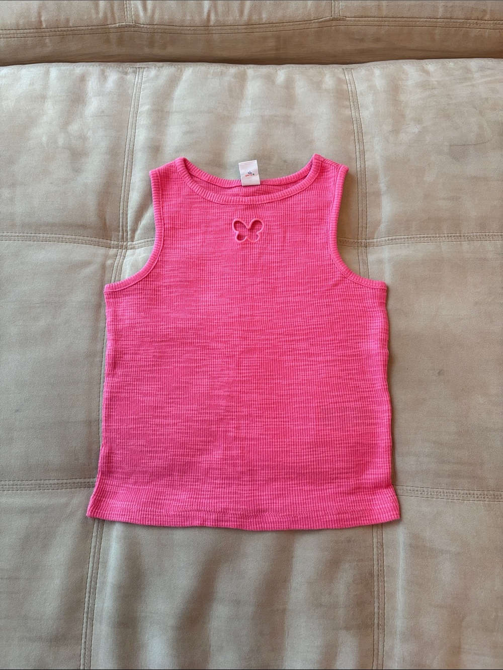 Old Navy Hot Pink Ribbed Tank with Butterfly Cutout